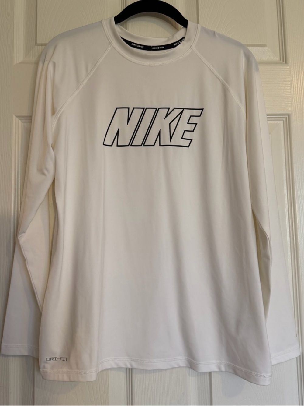 Nike Swim White Long Sleeve Dri-FIT Logo Shirt